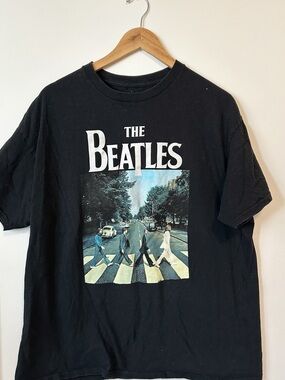 The Beatles Black Tee with Faded White Logo